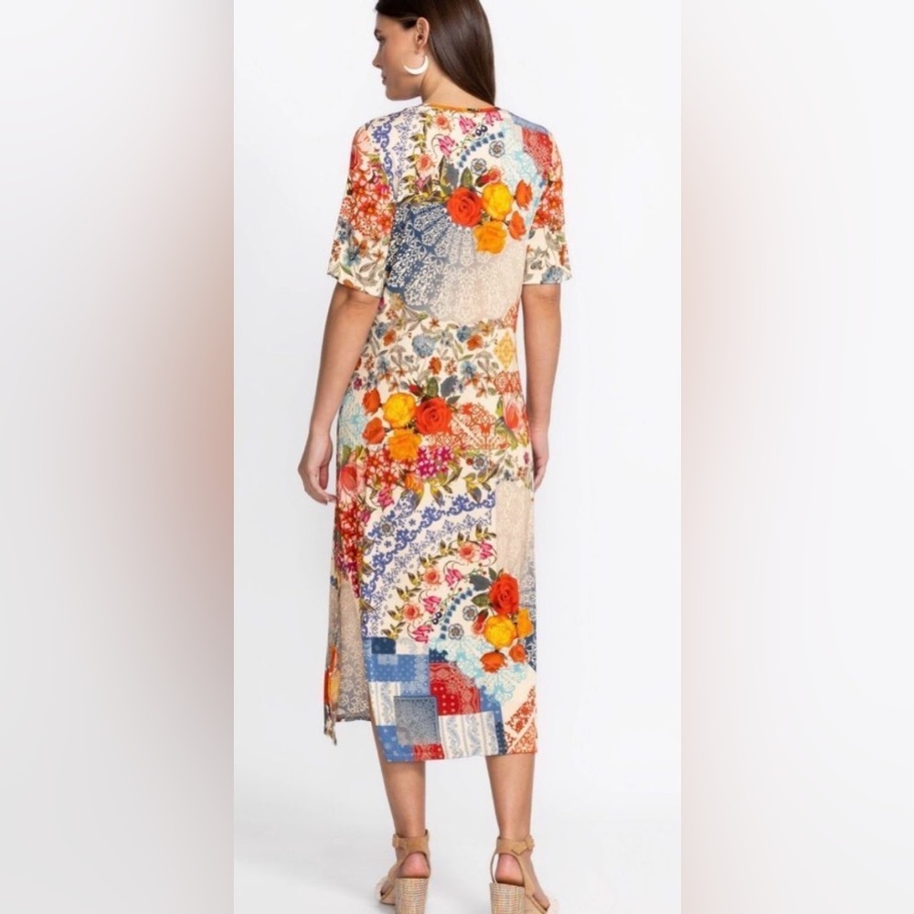 Johnny Was Tango Patchwork Midi‎ T-Shirt Dress | XS - Picture 2 of 9